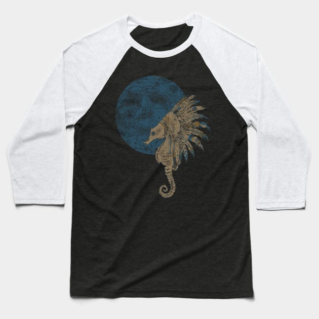 seahorse by the moon Baseball T-Shirt by somatosis